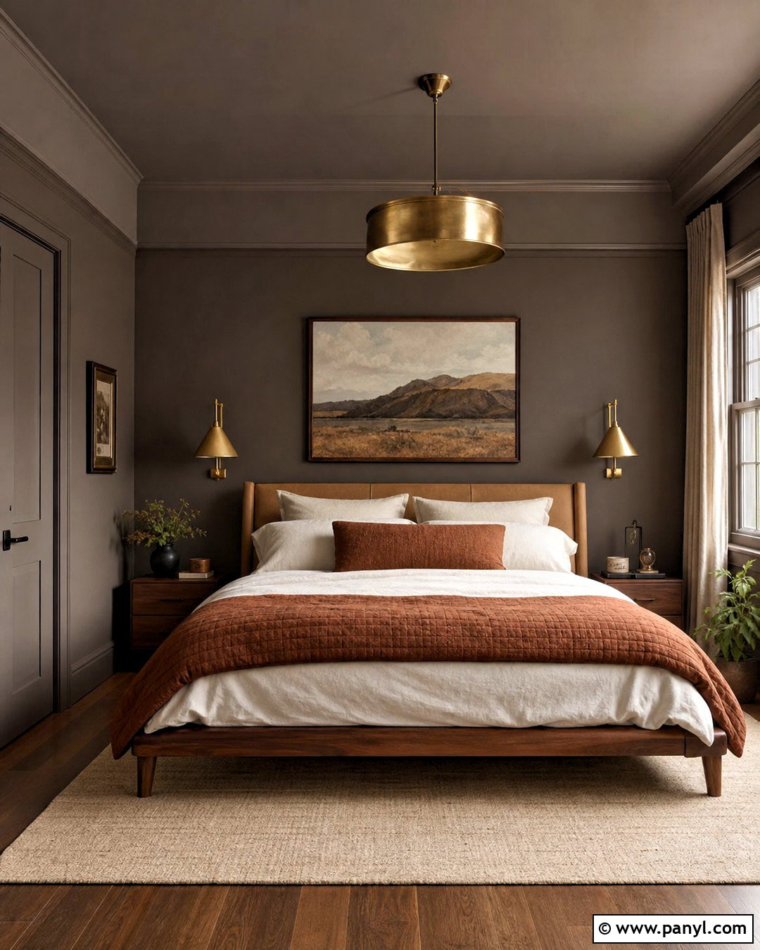 Urbane Bronze Color Drenched Bedroom - 20 urbane bronze bedroom ideas
