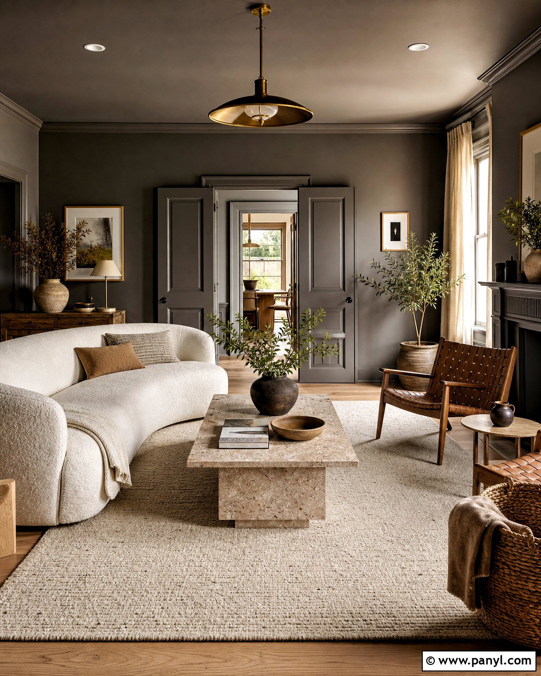 Urbane Bronze Color-Drenched Living Room - 20 urbane bronze living room ideas