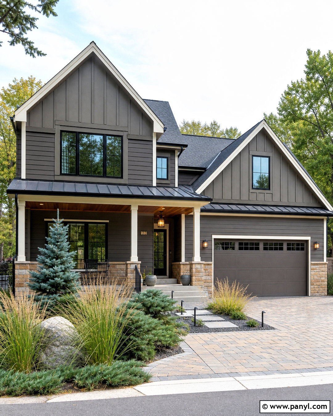 Urbane Bronze Exterior With Mixed Siding - 20 sw urbane bronze exterior ideas