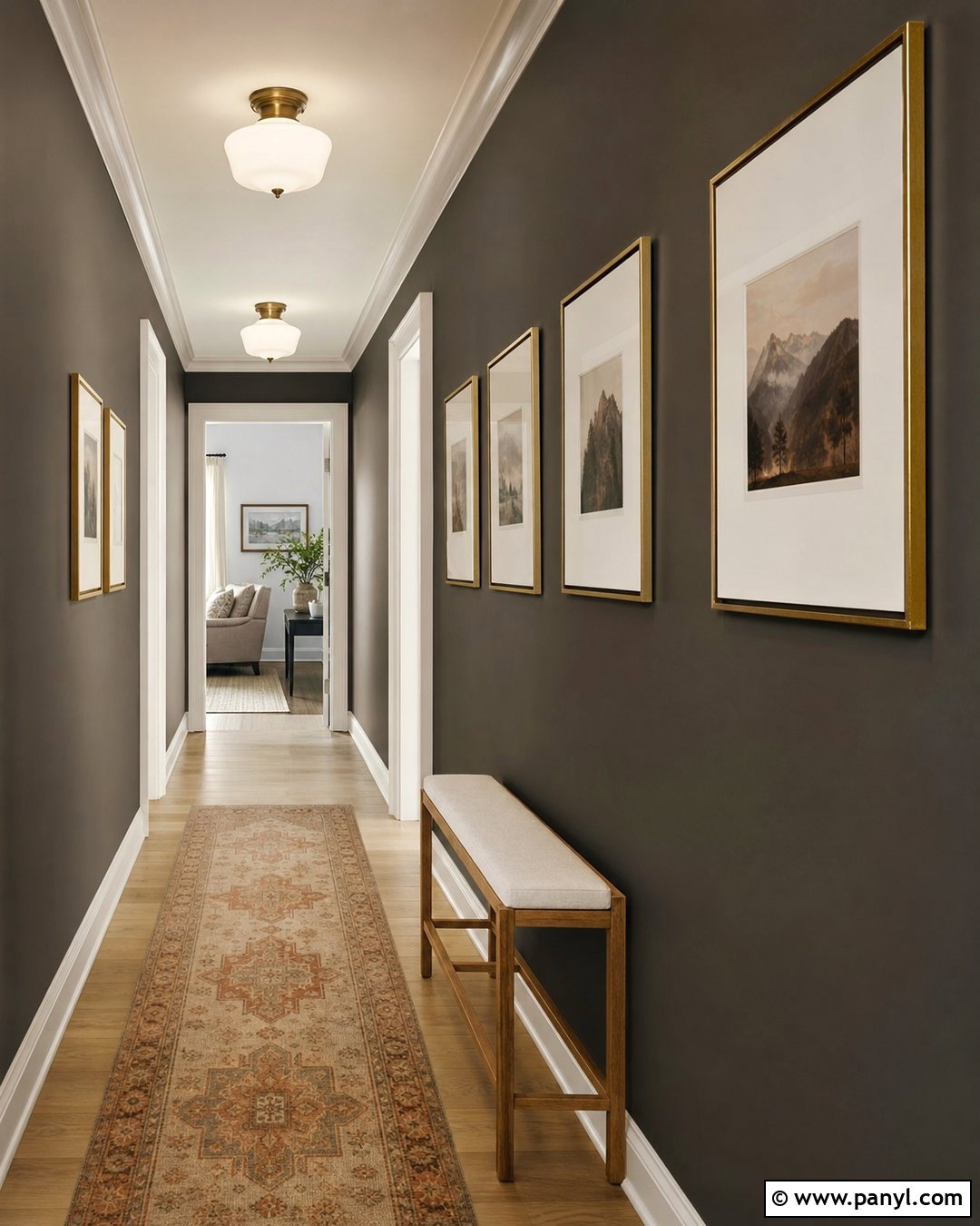 Urbane Bronze Hallway Walls - 20 urbane bronze wall ideas
