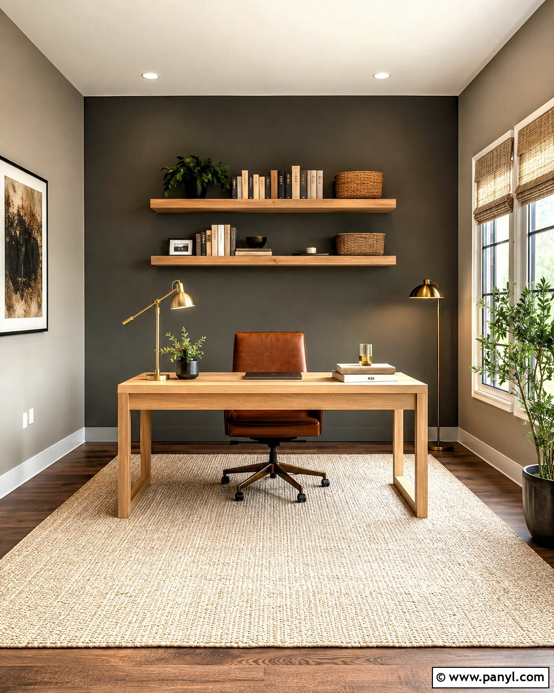Urbane Bronze Home Office Accent Wall - 35 urbane bronze accent wall ideas