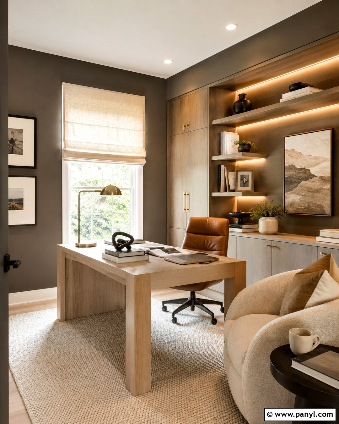 Urbane Bronze Home Office - 20 Urban Bronze Wall Color Ideas
