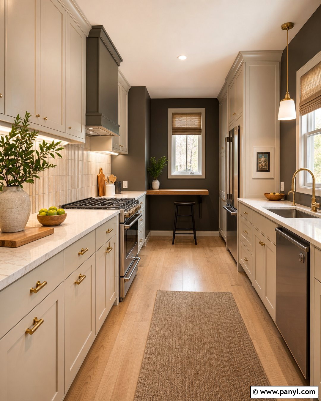 Urbane Bronze Kitchen Walls In A Galley Kitchen - 25 urbane bronze kitchen walls