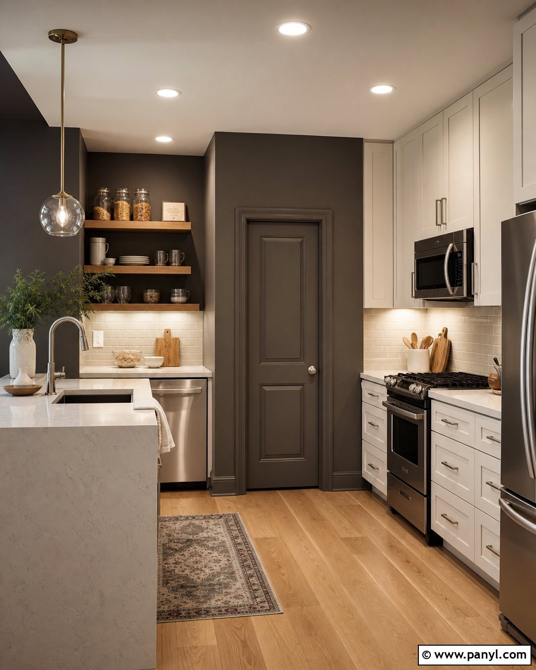 Urbane Bronze Kitchen Walls In A Small Kitchen - 25 urbane bronze kitchen walls