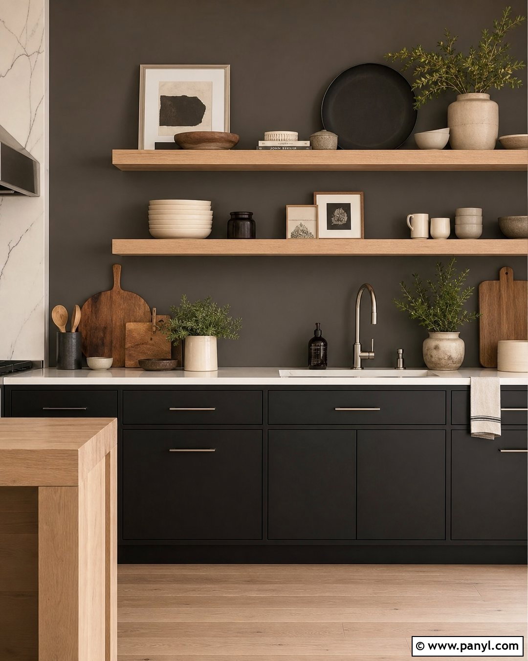 Urbane Bronze Kitchen Walls With Black Cabinets - 25 urbane bronze kitchen walls