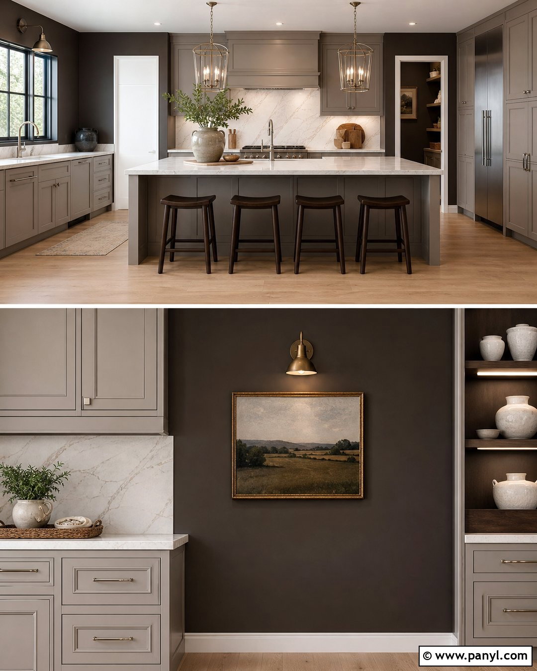 Urbane Bronze Kitchen Walls With Light Gray Cabinets - 25 urbane bronze kitchen walls