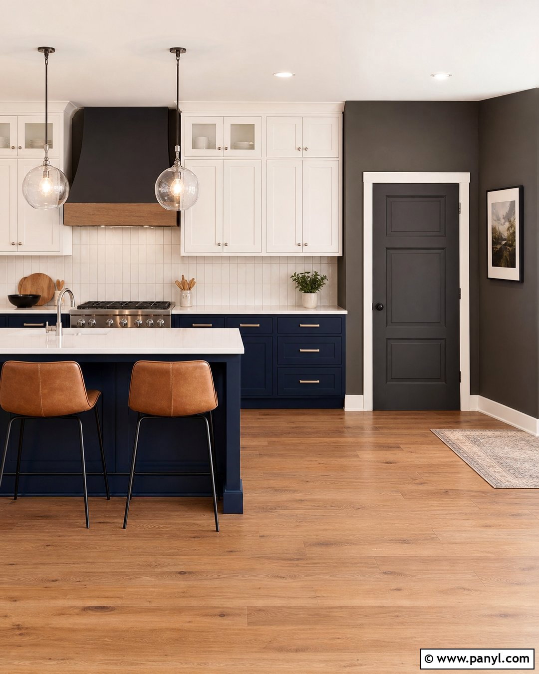 Urbane Bronze Kitchen Walls With Navy Cabinets - 25 urbane bronze kitchen walls