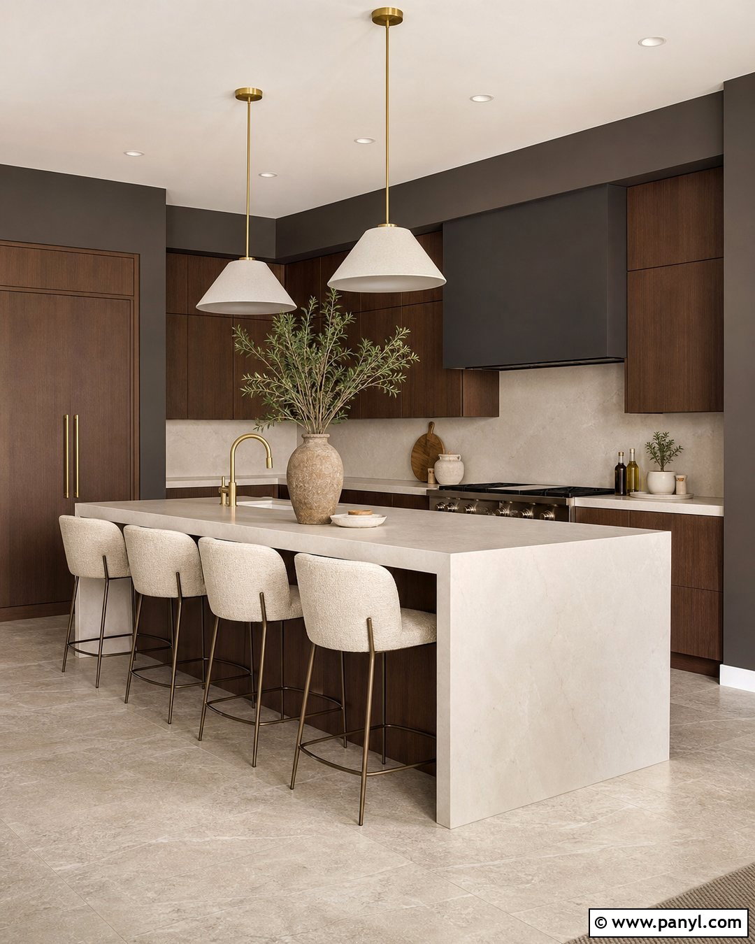 Urbane Bronze Kitchen Walls With Walnut Cabinets - 25 urbane bronze kitchen walls