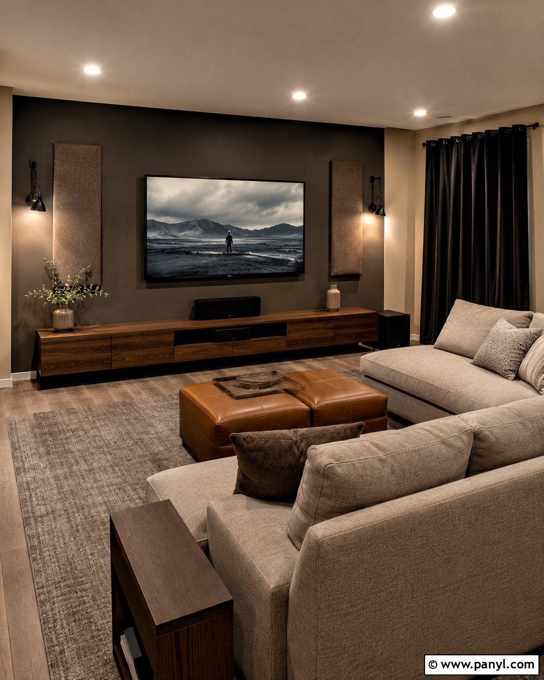 Urbane Bronze Media Room Accent Wall - 35 urbane bronze accent wall ideas