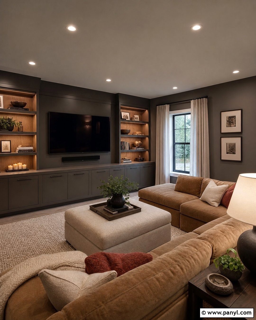 Urbane Bronze Media Room Walls - 20 urbane bronze wall ideas