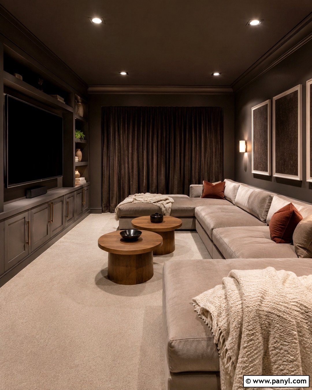 Urbane Bronze Media Room - 20 Urban Bronze Wall Color Ideas