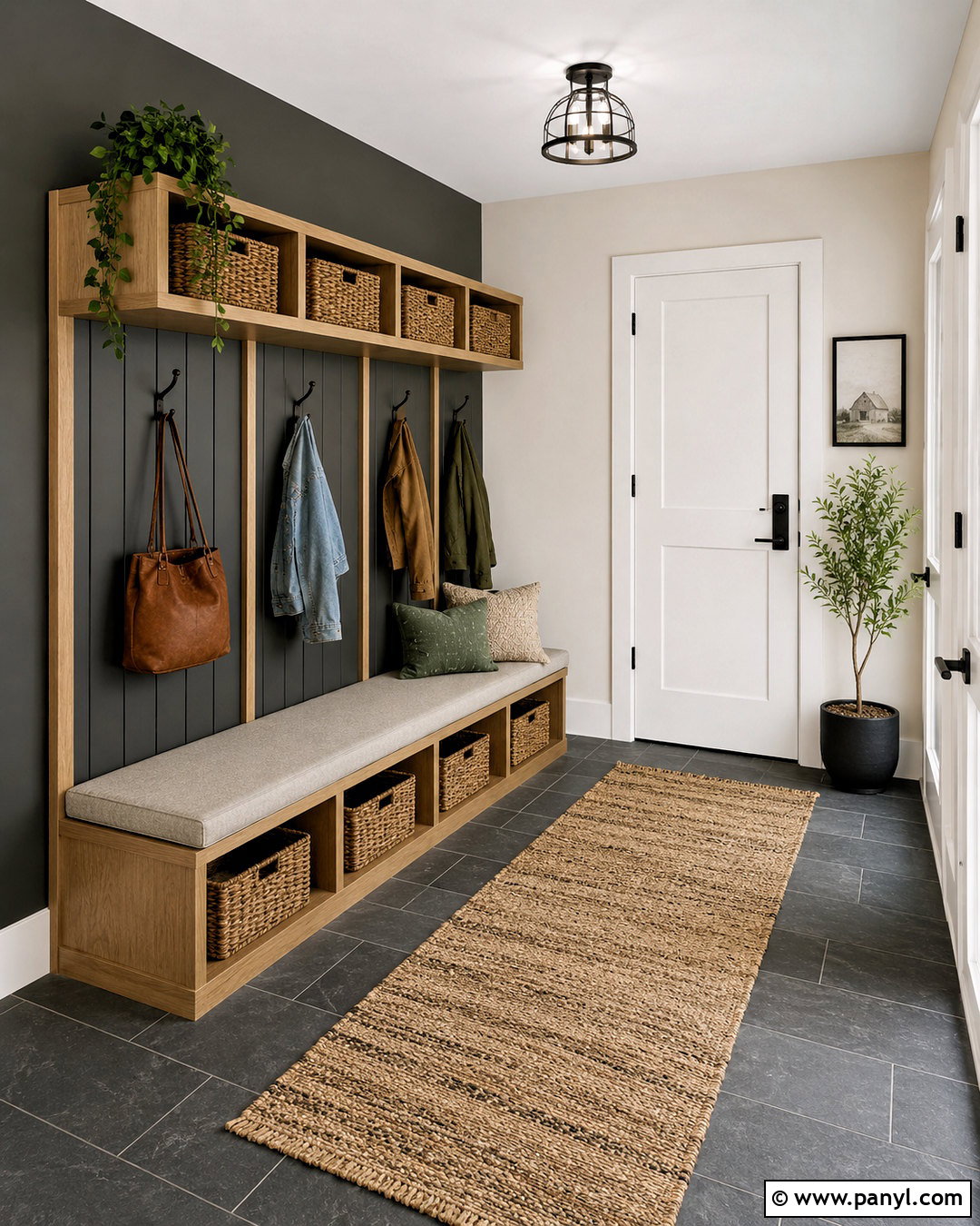 Urbane Bronze Mudroom Accent Wall - 35 urbane bronze accent wall ideas