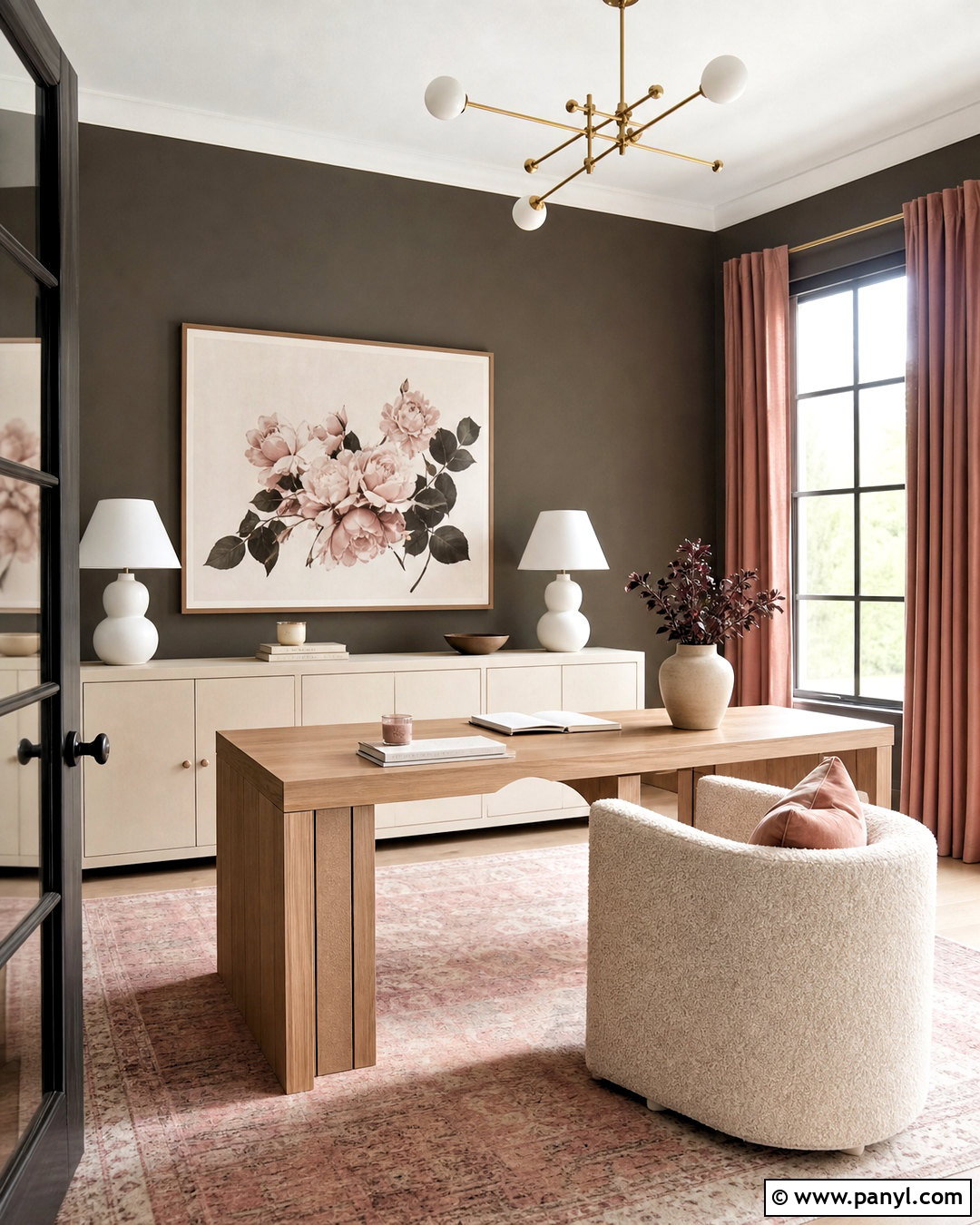 Urbane Bronze Office With Blush Accents - 20 urbane bronze office ideas