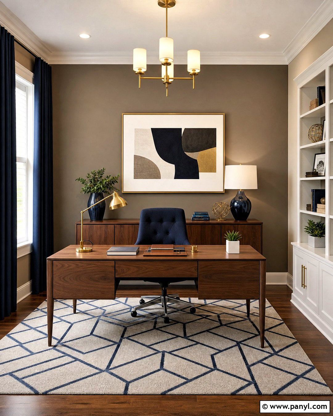 Urbane Bronze Office With Navy Blue Accents - 20 urbane bronze office ideas