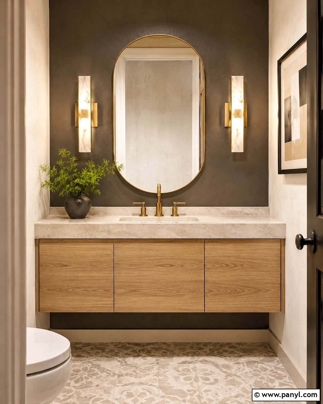 Urbane Bronze Powder Room Accent Wall - 35 urbane bronze accent wall ideas