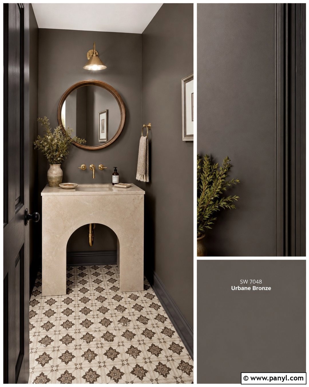 Urbane Bronze Powder Room Walls - 20 urbane bronze wall ideas