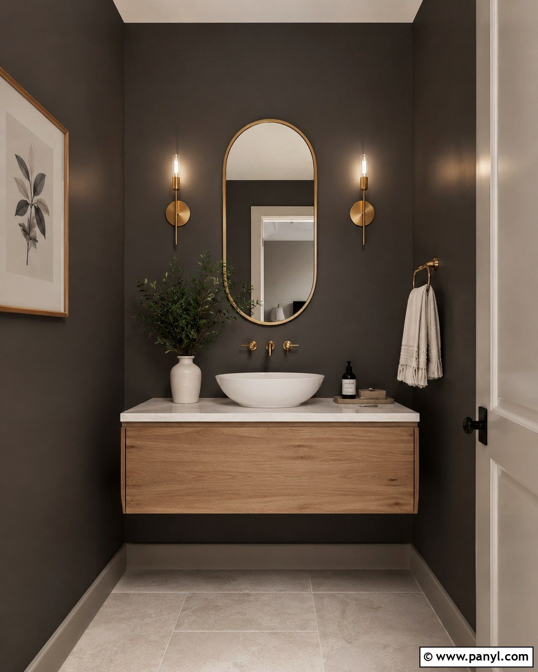 Urbane Bronze Powder Room - 20 Urban Bronze Wall Color Ideas