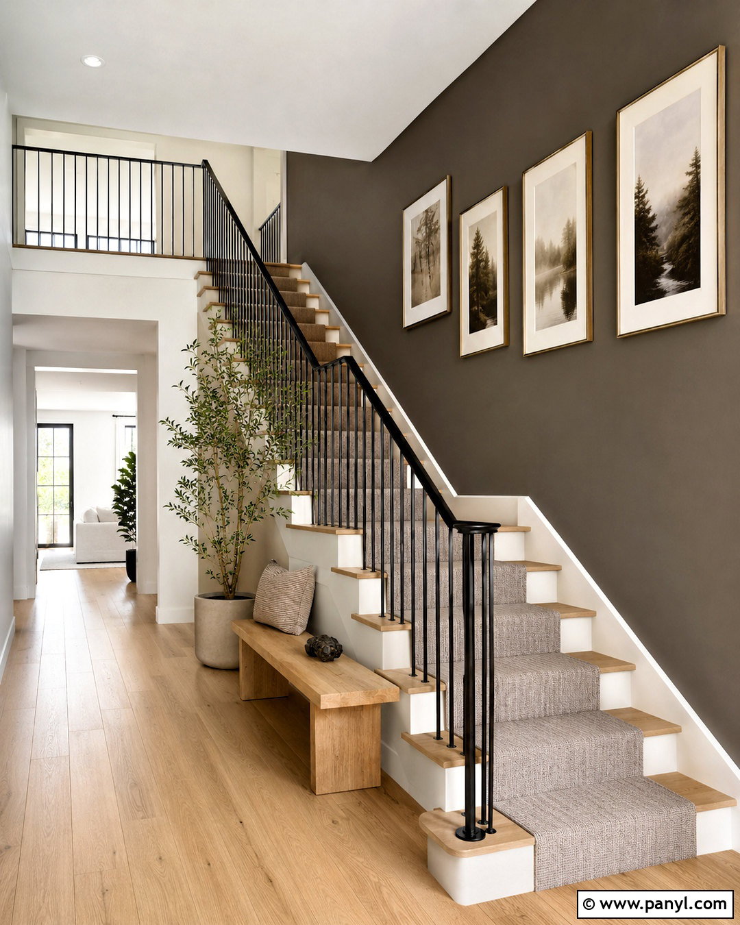 Urbane Bronze Staircase Accent Wall - 35 urbane bronze accent wall ideas