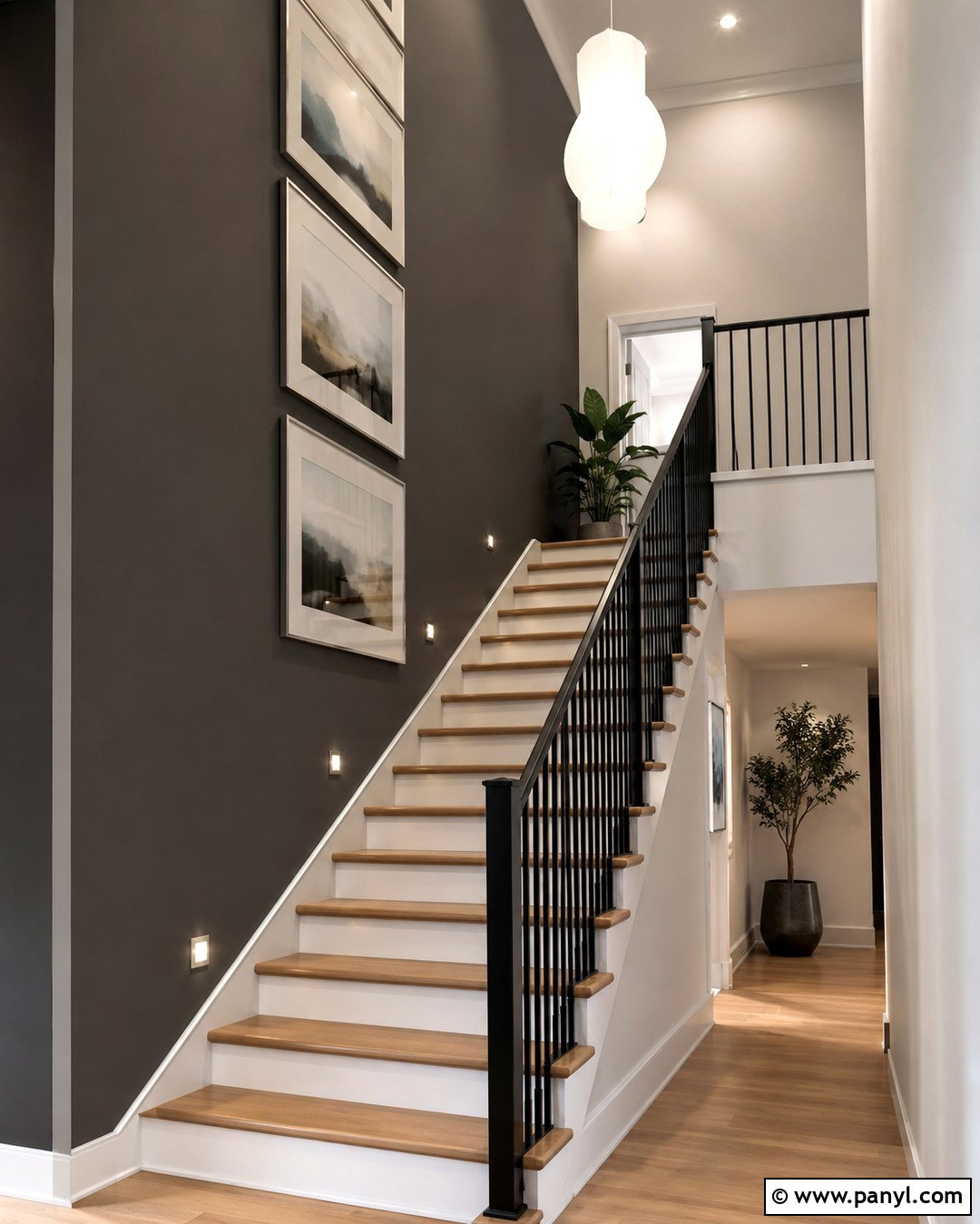 Urbane Bronze Stairwell - 20 Urban Bronze Wall Color Ideas
