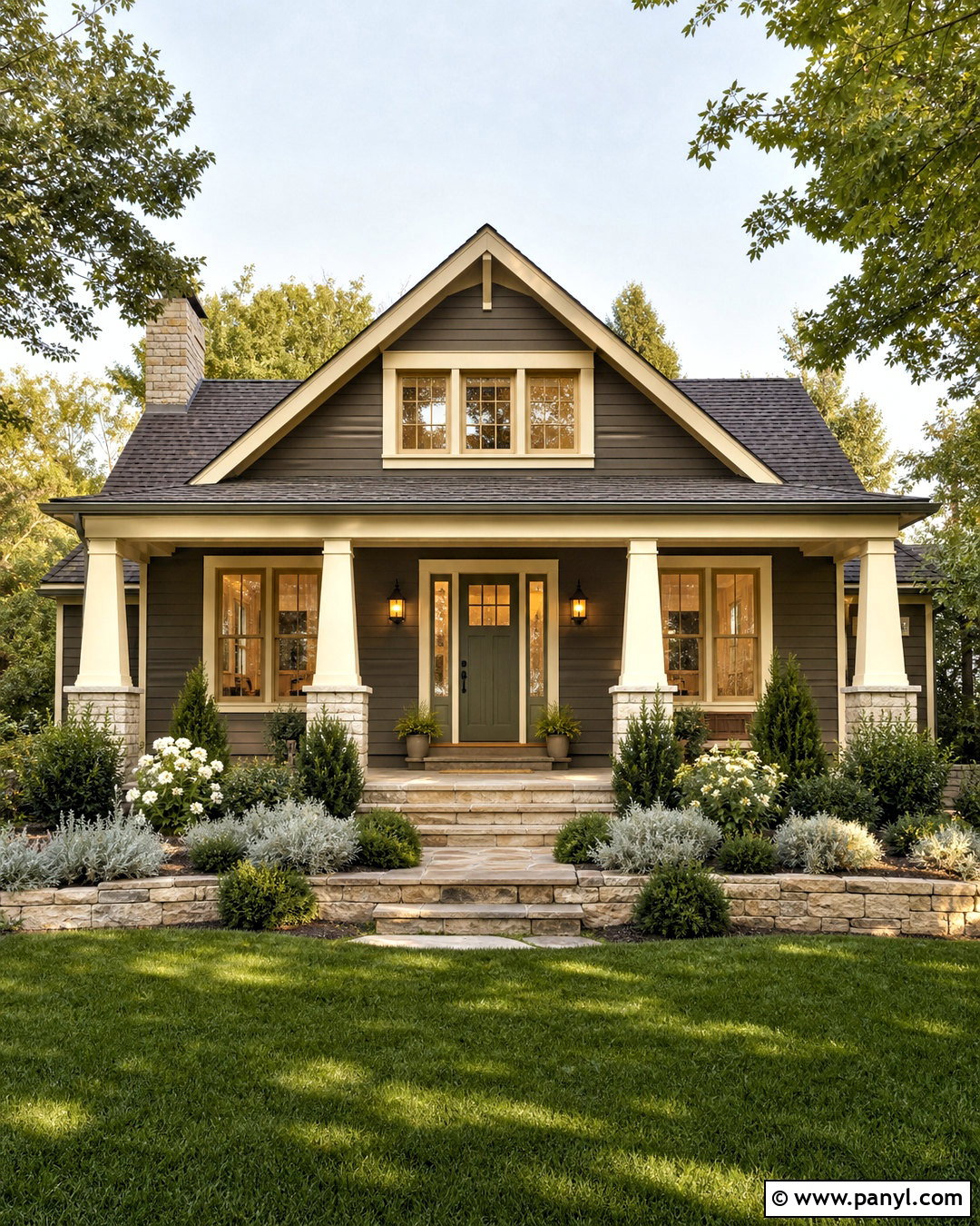 Urbane Bronze With Cream Trim - 20 urbane bronze exterior house ideas