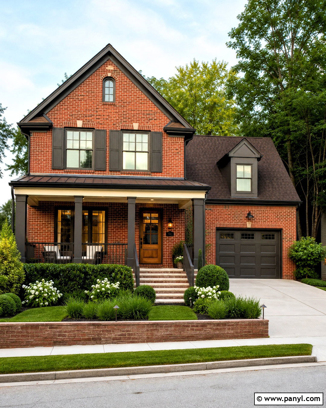 Urbane Bronze With Red Brick - 20 urbane bronze exterior house ideas