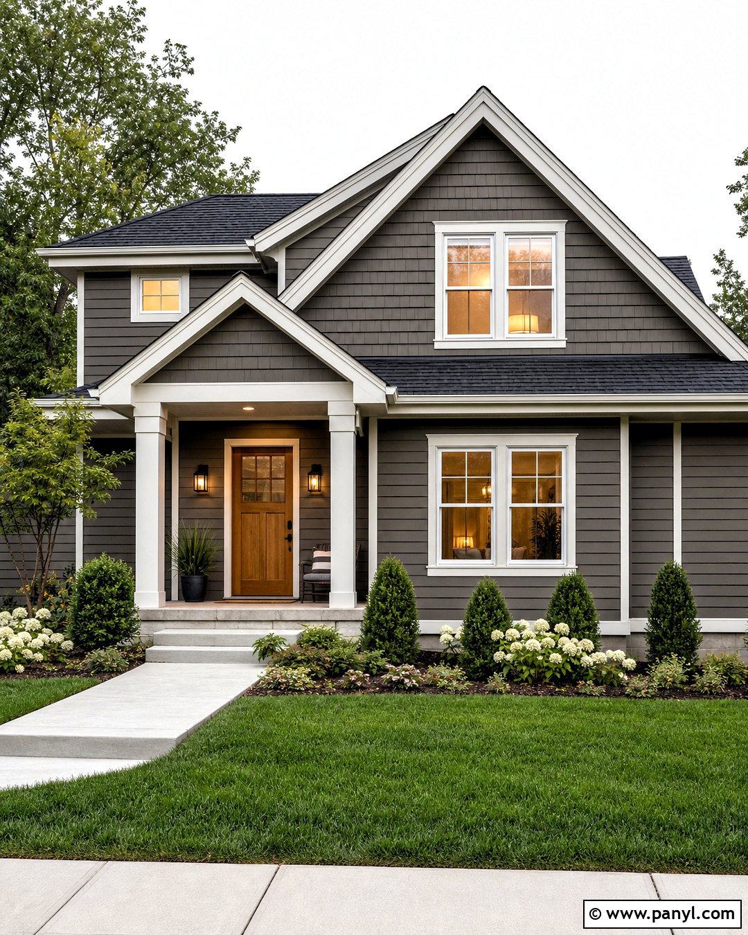 Urbane Bronze With White Trim - 20 urbane bronze exterior house ideas