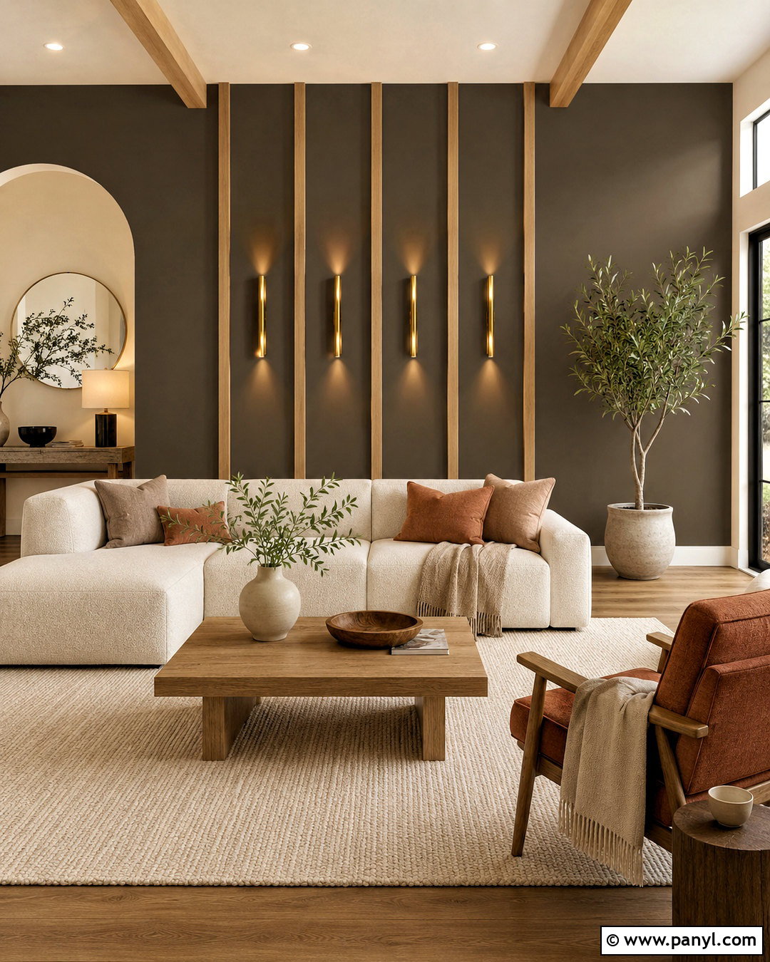 Urbane Bronze Wood Slat Accent Wall - 35 urbane bronze accent wall ideas