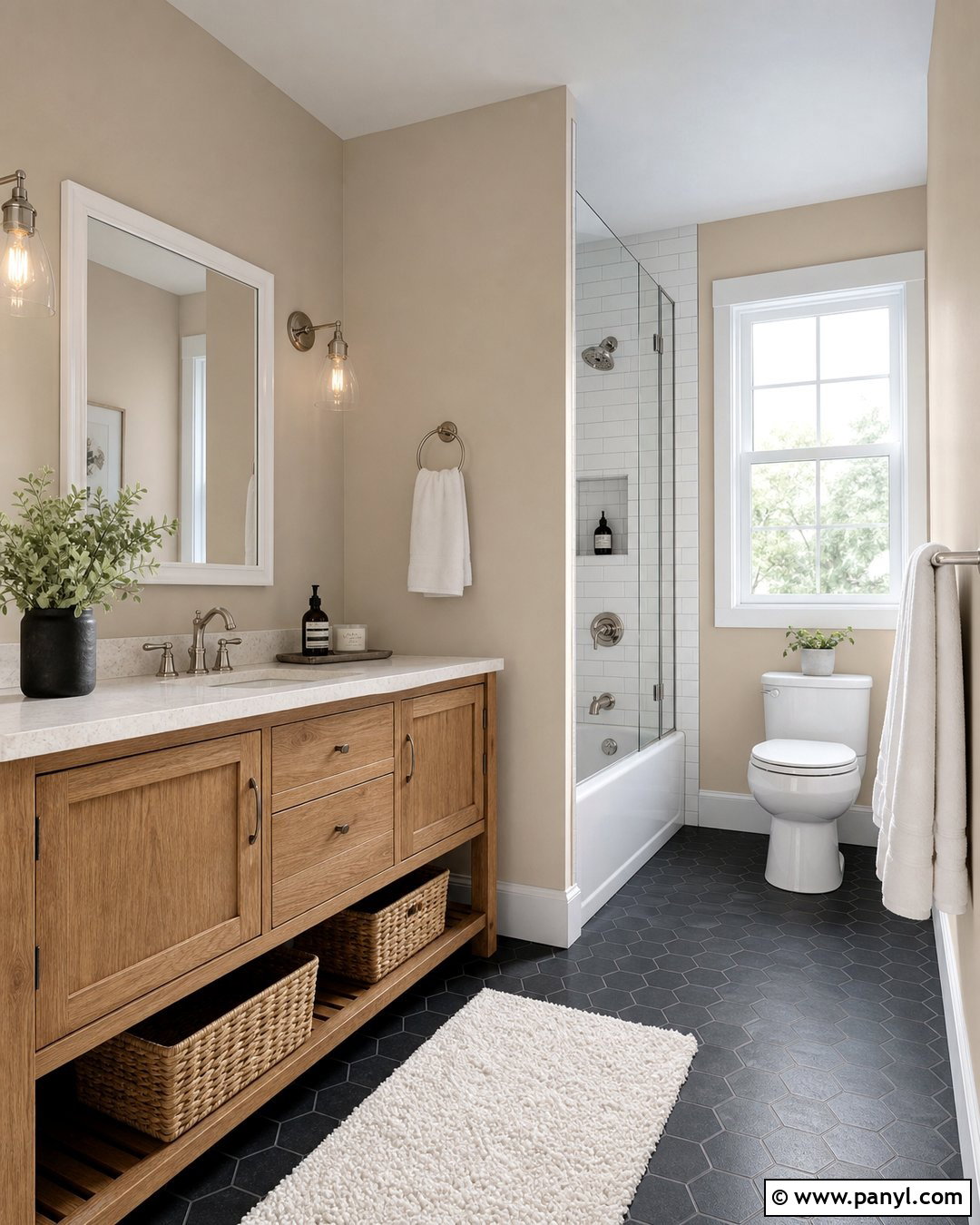 Utterly Beige Bathroom With White Tile - 25 Utterly Beige Sherwin Williams Walls