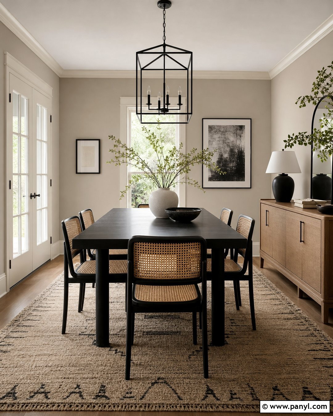 Utterly Beige Dining Room With Black Accents - 25 Utterly Beige Sherwin Williams Walls