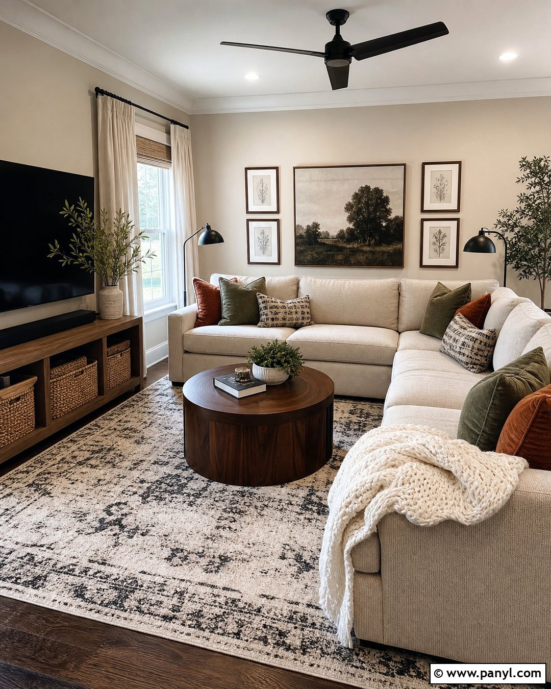 Utterly Beige Family Room With Sectional - 25 Utterly Beige Sherwin Williams Walls