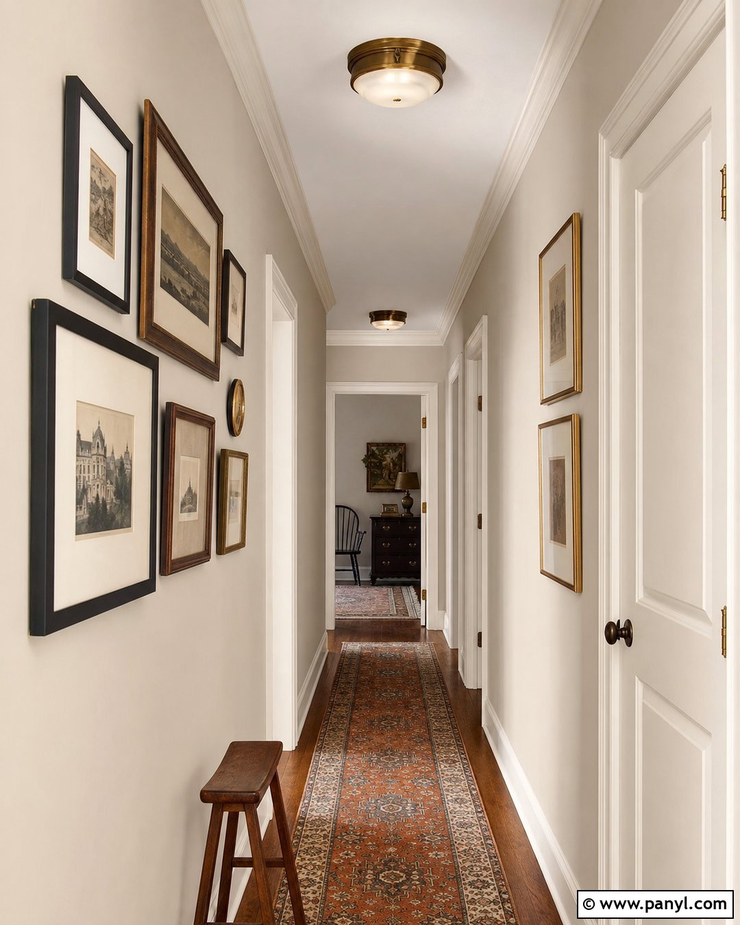 Utterly Beige Hallway With Gallery Wall - 25 Utterly Beige Sherwin Williams Walls