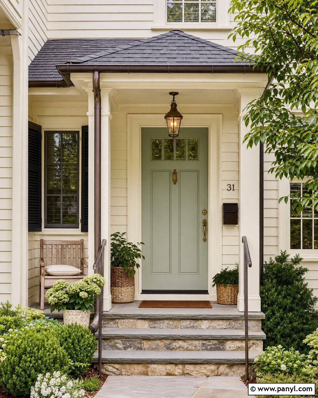 Vale Mist Front Door With Cream Siding - 30 vale mist benjamin moore ideas