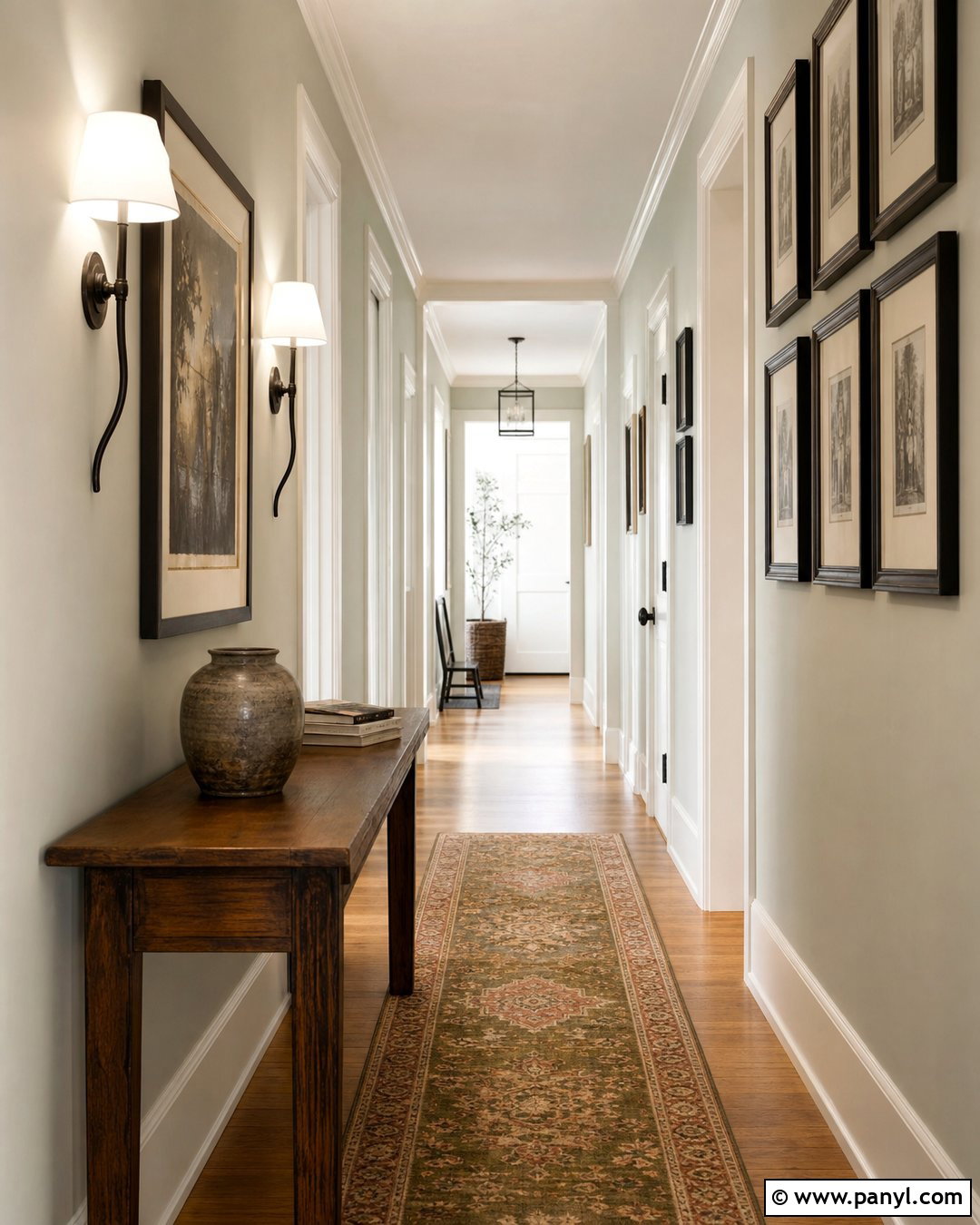 Vale Mist Hallway With Picture Frames - 30 vale mist benjamin moore ideas