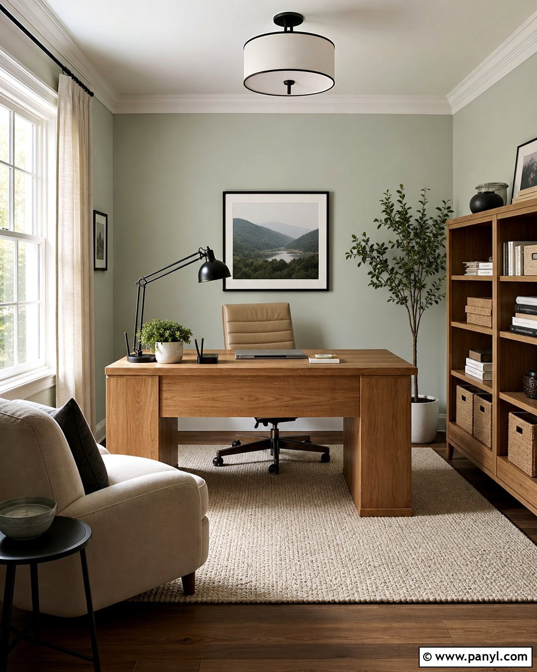 Vale Mist Home Office With Oak Desk - 30 vale mist benjamin moore ideas