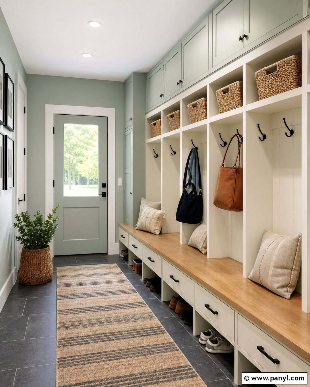 Vale Mist Mudroom With Wood Bench - 30 vale mist benjamin moore ideas