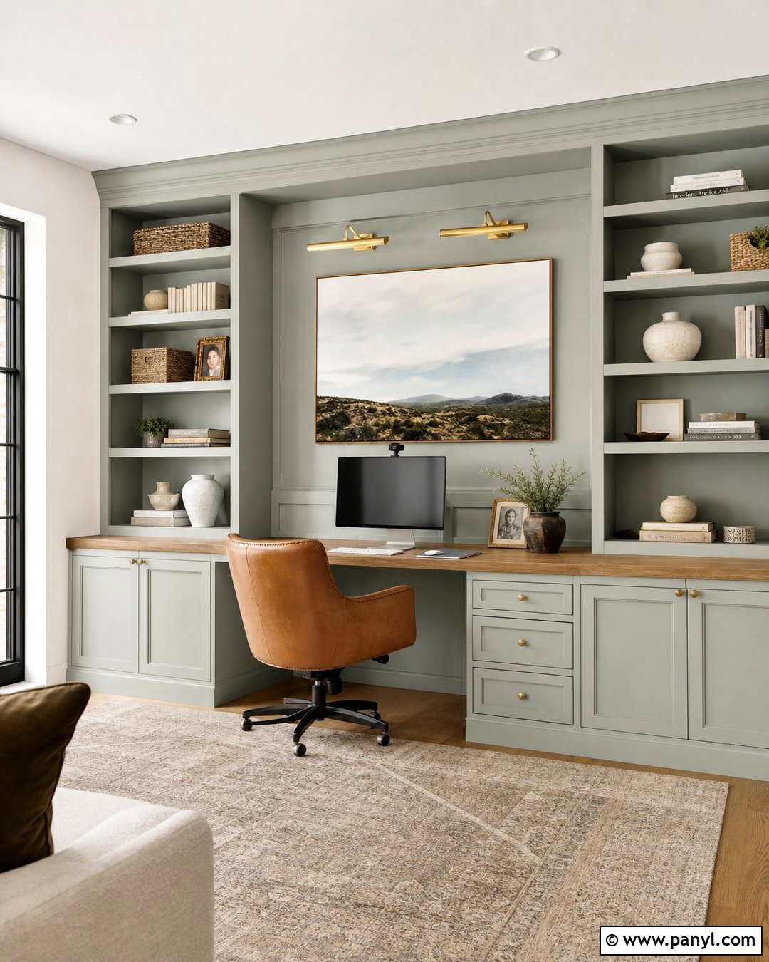 Vale Mist Office Built-Ins With White Walls - 30 vale mist benjamin moore ideas