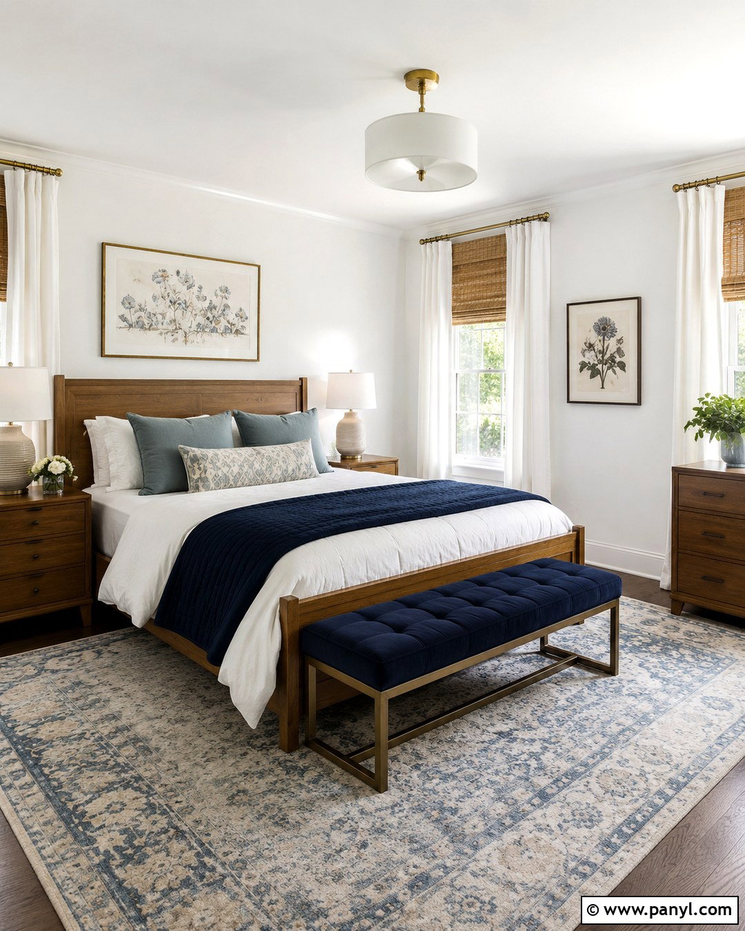 Valspar Ultra White Bedroom With Blue Accents - 20 Valspar Ultra White Walls