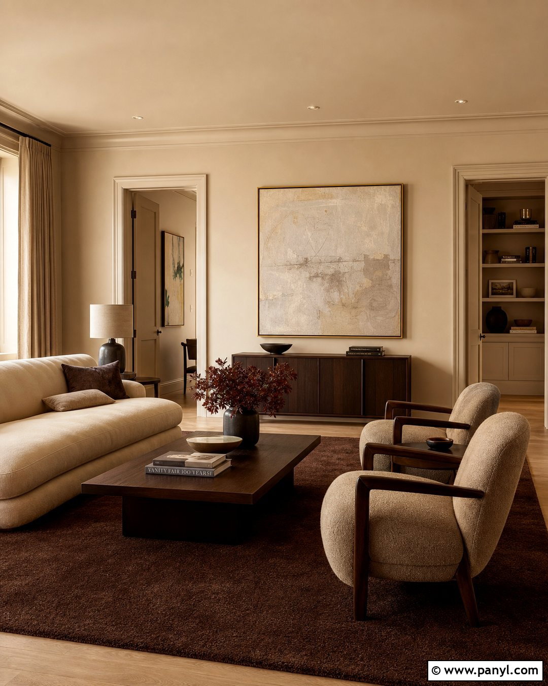 Vanilla Latte Color-Drenched Room - 50 Vanilla Latte Color Wall Ideas