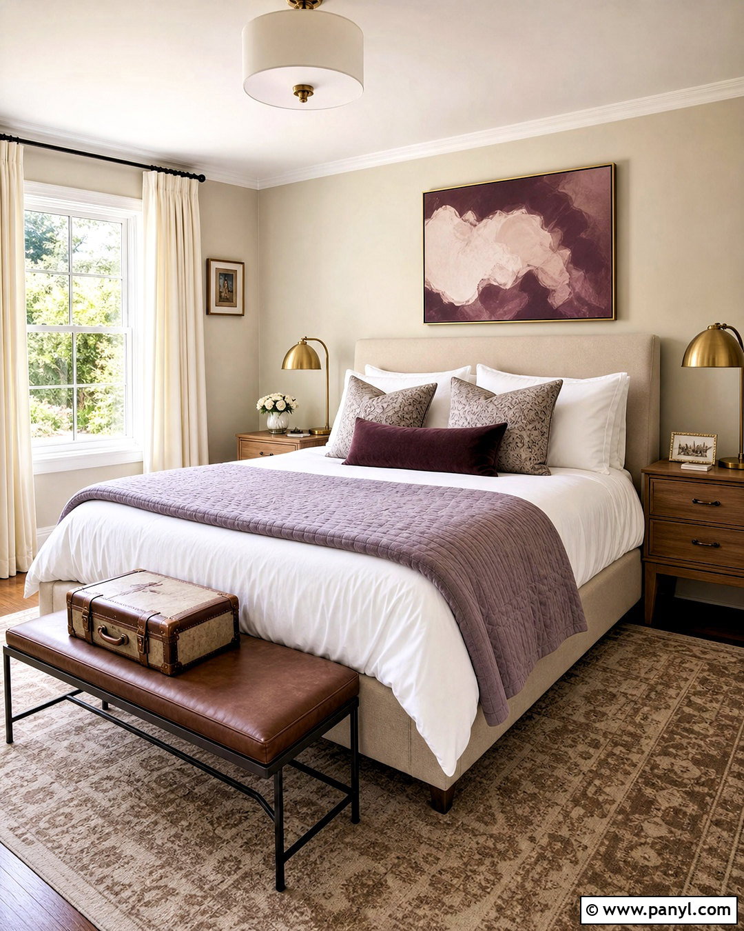Vanilla Latte Guest Room With Lavender Gray - 20 vanilla late room color ideas