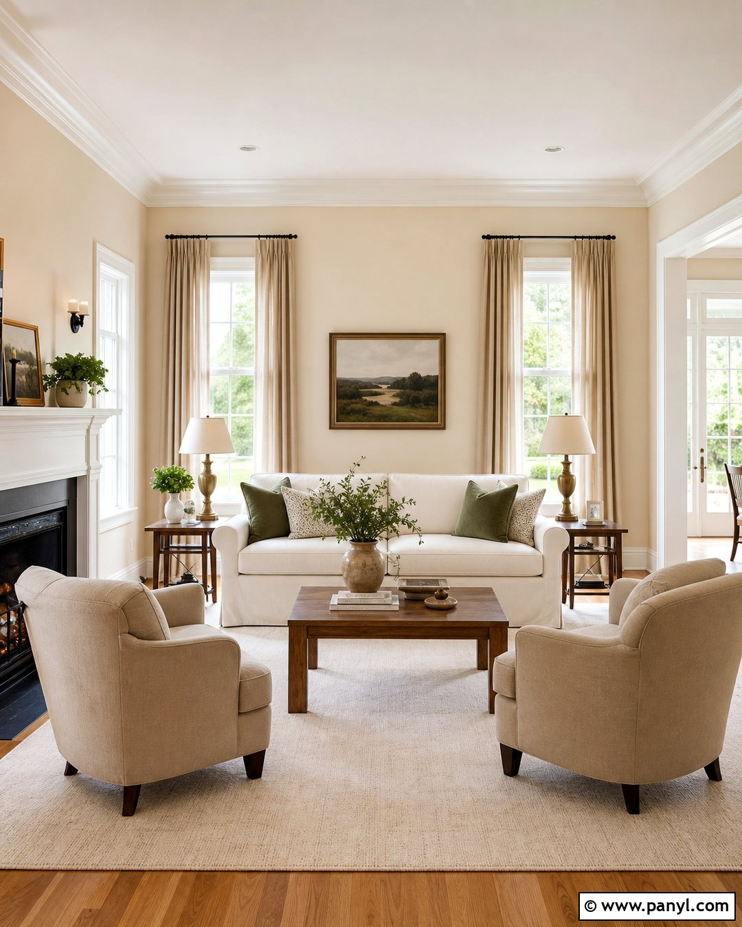 Vanilla Latte Walls With White Trim - 50 Vanilla Latte Color Wall Ideas