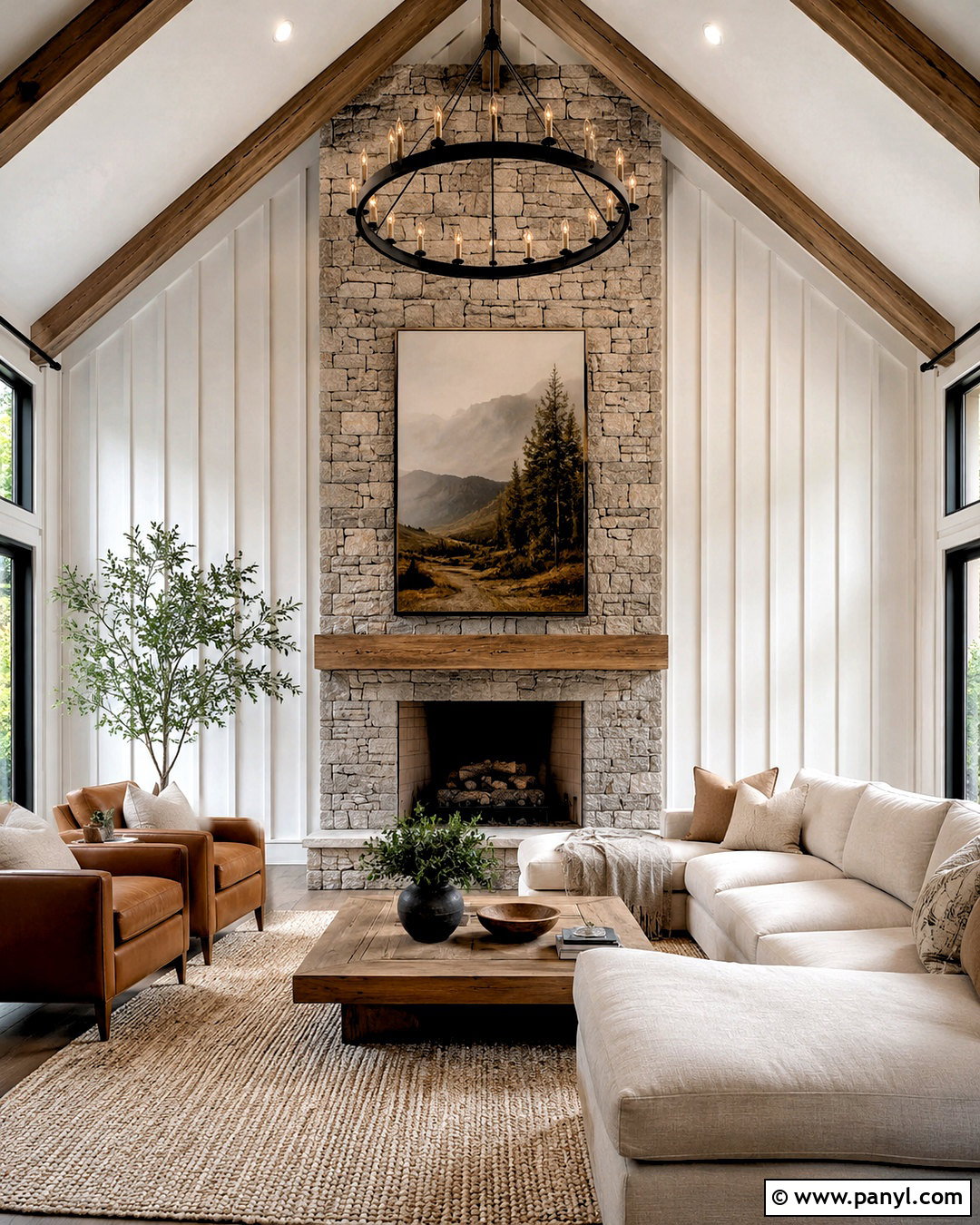 Vaulted Board And Batten Fireplace Wall - 20 board and batten fireplace wall ideas