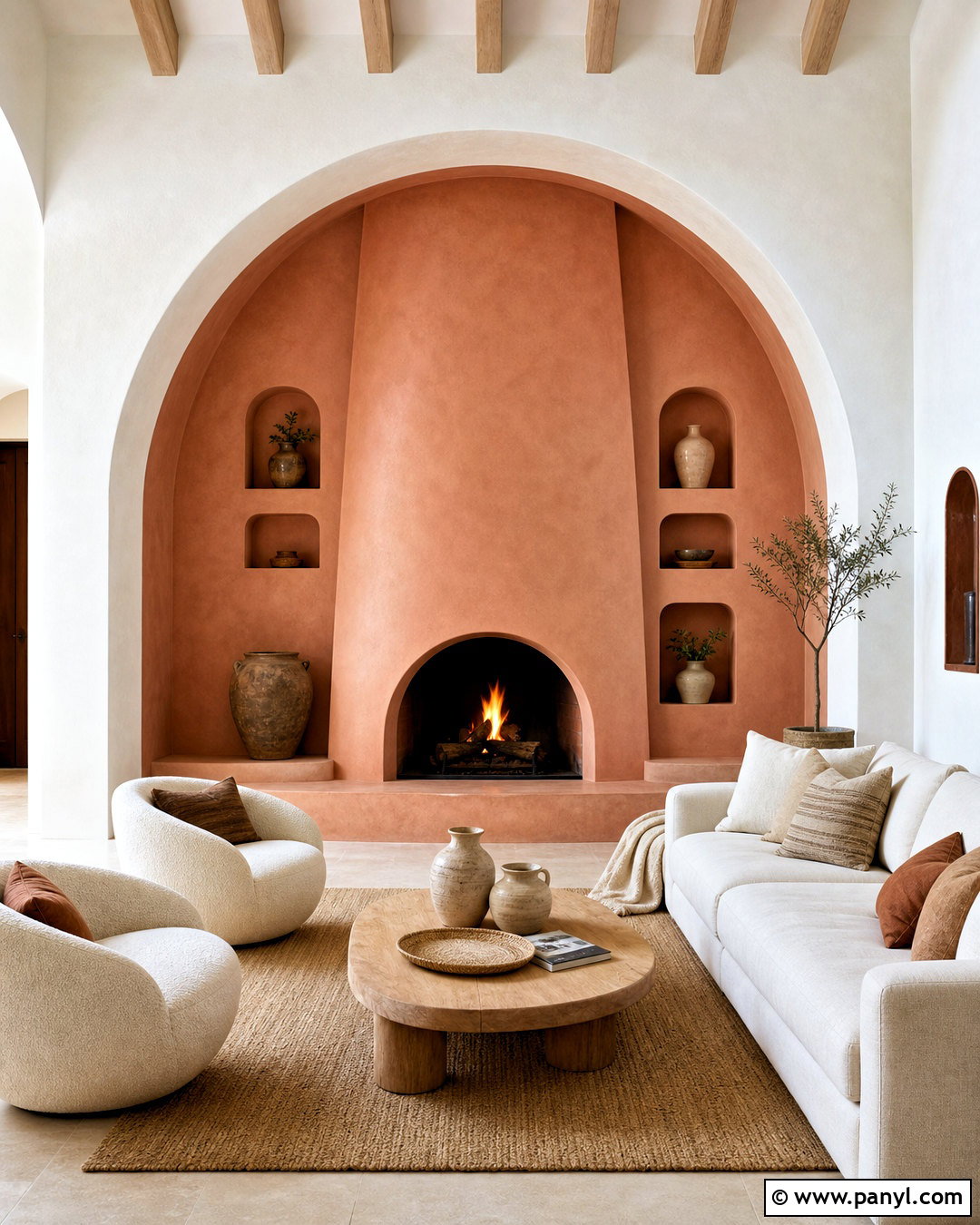 Vaulted Ceiling Arched Niche Wall - 20 vaulted ceiling accent wall ideas