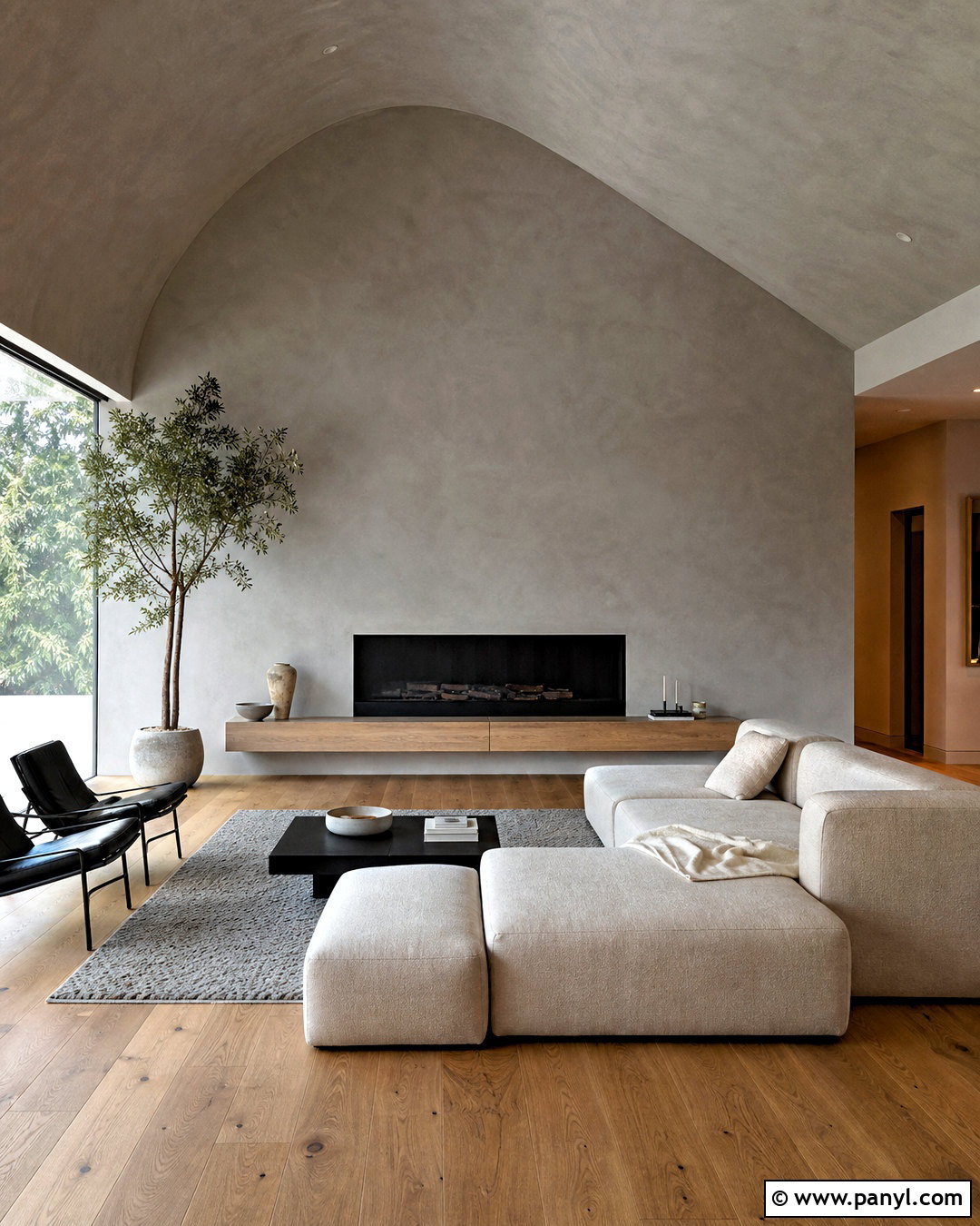 Vaulted Ceiling Concrete Accent Wall - 20 vaulted ceiling accent wall ideas