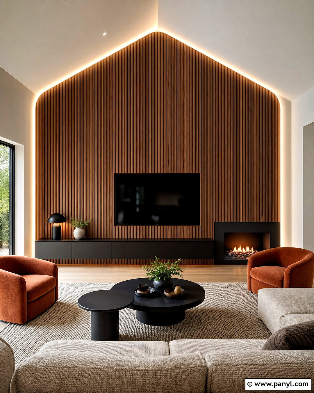 Vaulted Ceiling Fluted Wall Panel - 20 vaulted ceiling accent wall ideas