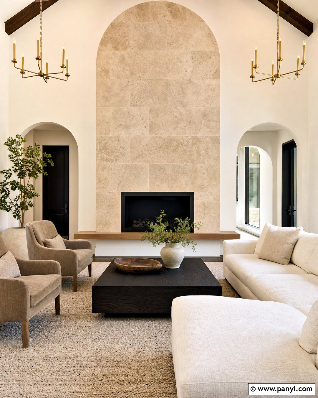 Vaulted Ceiling Large Tile Wall - 20 vaulted ceiling accent wall ideas