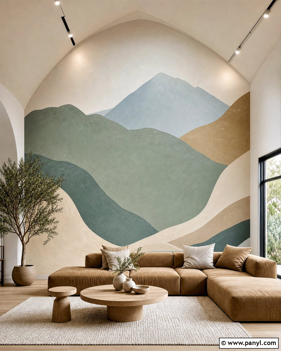 Vaulted Ceiling Painted Mural Wall - 20 vaulted ceiling accent wall ideas