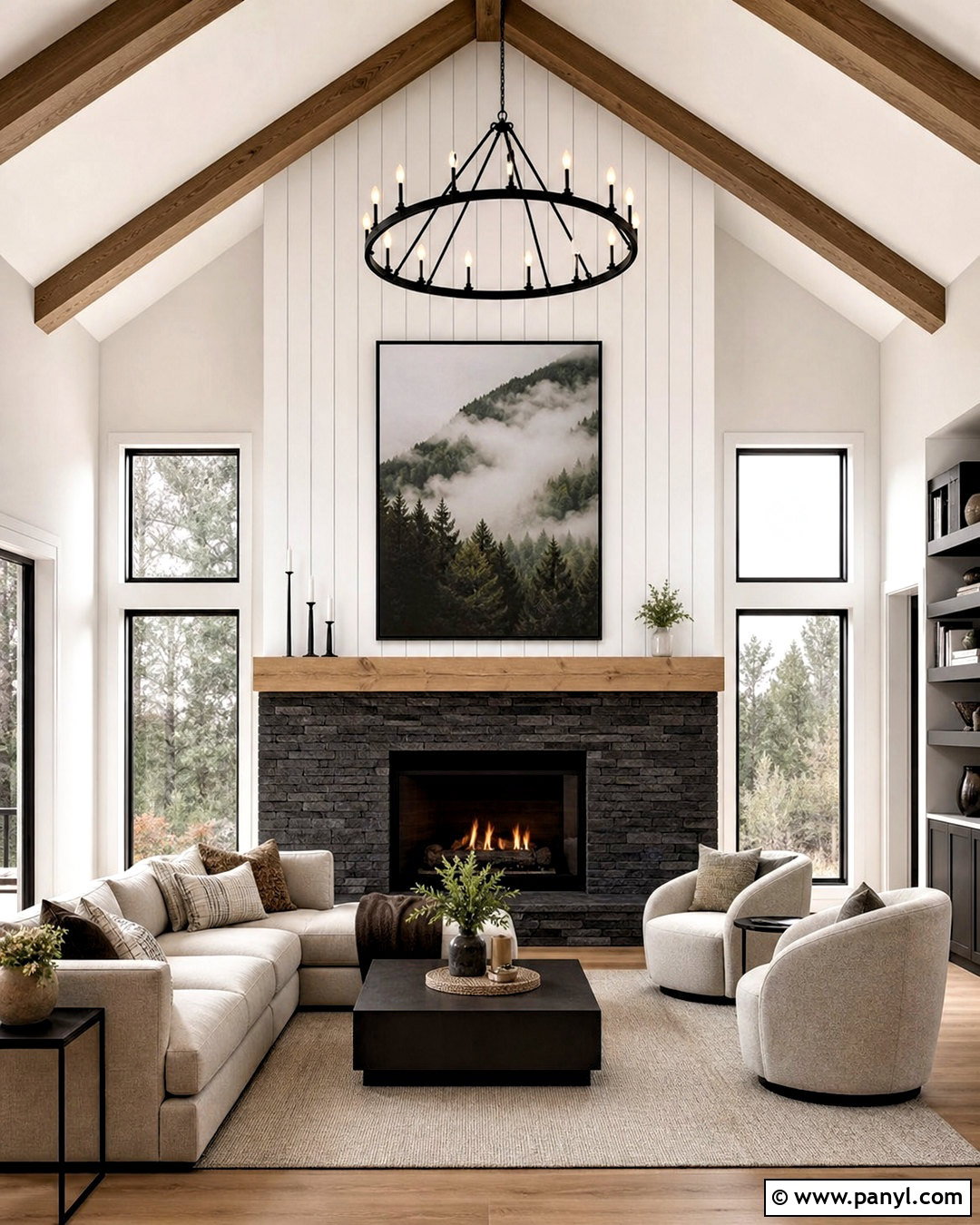 Vaulted Ceiling Shiplap Fireplace - 20 shiplap wall with fireplace ideas