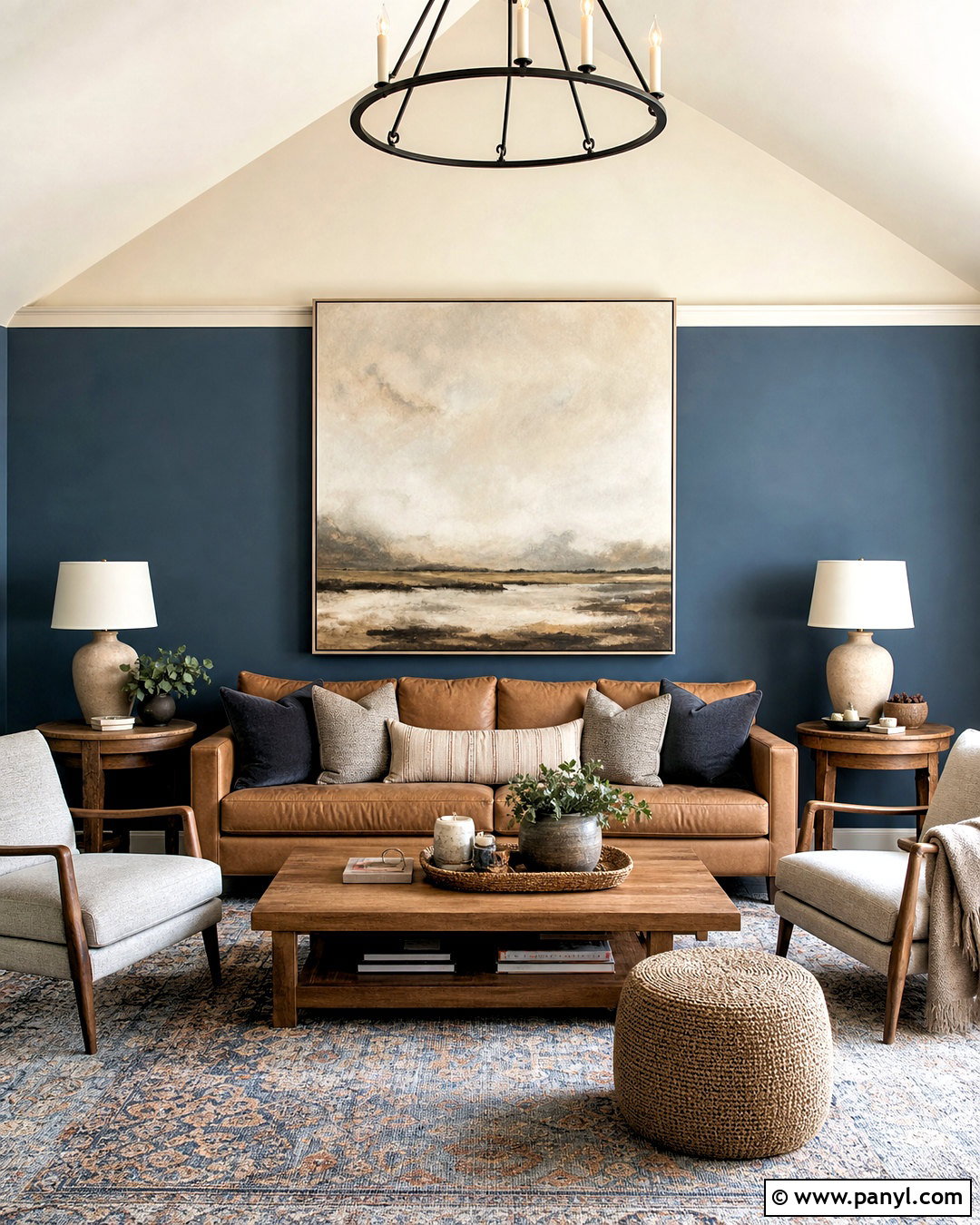 Vaulted Ceiling Two-Tone Paint Wall - 20 vaulted ceiling accent wall ideas
