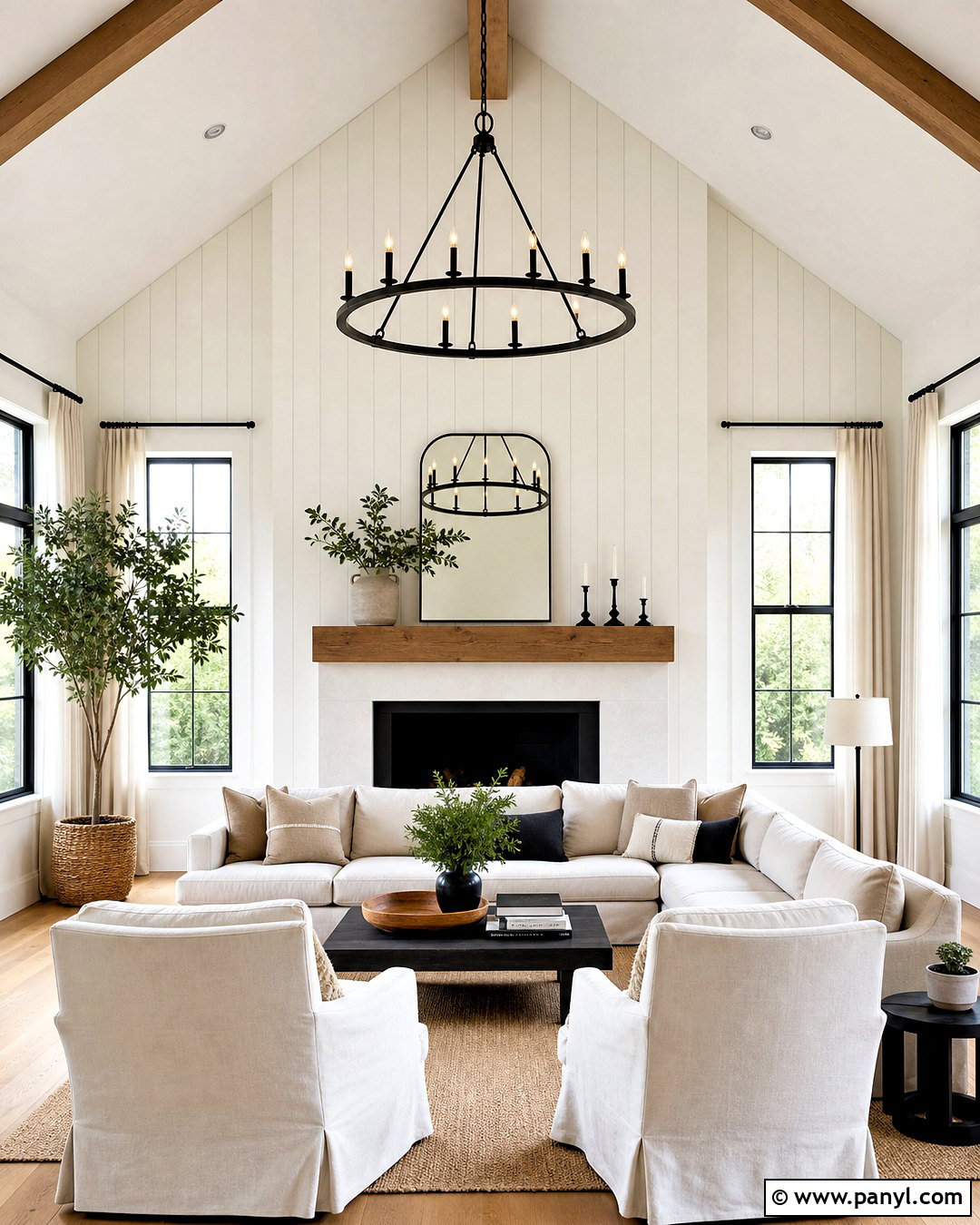 Vaulted Ceiling White Shiplap Wall - 20 vaulted ceiling accent wall ideas