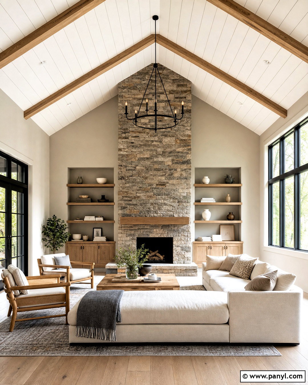 Vaulted Striped Ceiling - 20 striped ceiling ideas